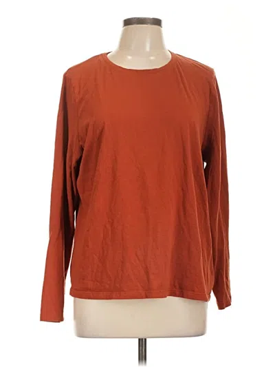 Pre-owned Time And Tru Long Sleeve T-shirt In Brown