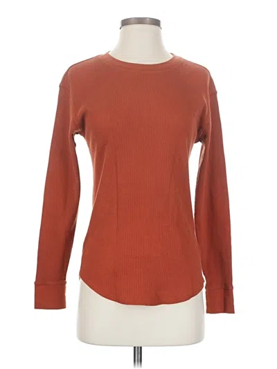 Pre-owned Time And Tru Long Sleeve T-shirt In Brown