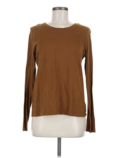 Pre-owned Time And Tru Long Sleeve T-shirt In Brown