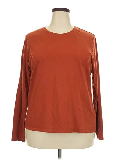 Pre-owned Time And Tru Long Sleeve T-shirt In Brown