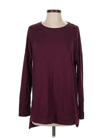 Pre-owned Time And Tru Long Sleeve T-shirt In Burgundy