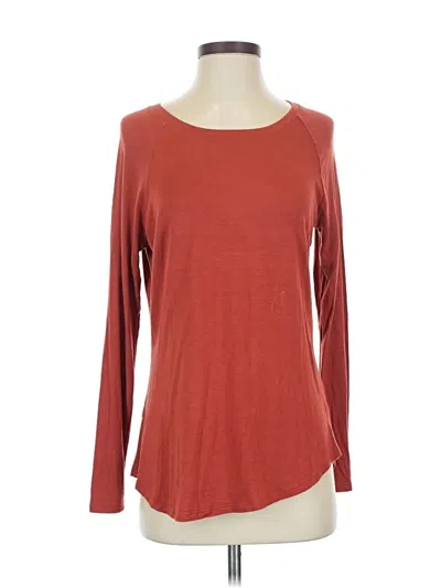Pre-owned Time And Tru Long Sleeve T-shirt In Burgundy