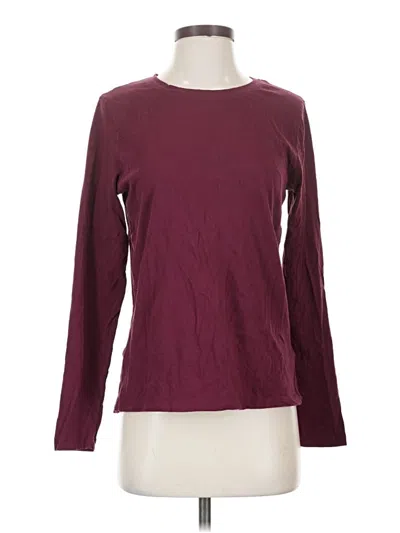 Pre-owned Time And Tru Long Sleeve T-shirt In Burgundy