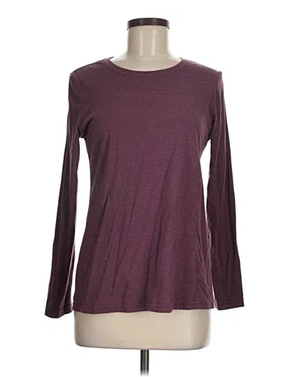 Pre-owned Time And Tru Long Sleeve T-shirt In Burgundy