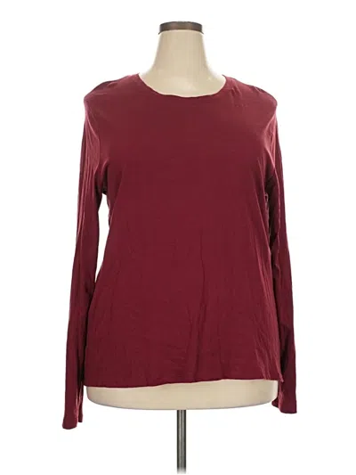 Pre-owned Time And Tru Long Sleeve T-shirt In Burgundy