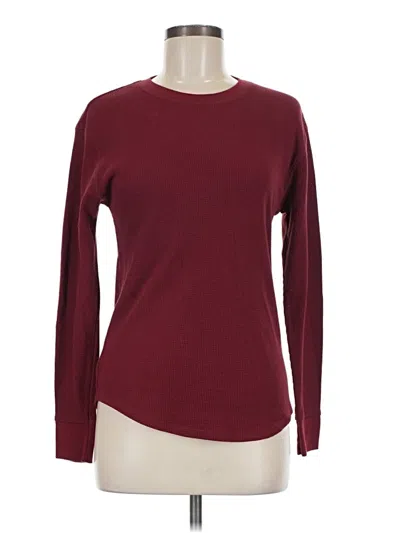 Pre-owned Time And Tru Long Sleeve T-shirt In Burgundy