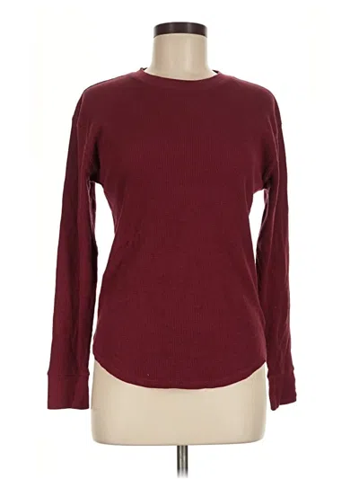 Pre-owned Time And Tru Long Sleeve T-shirt In Burgundy