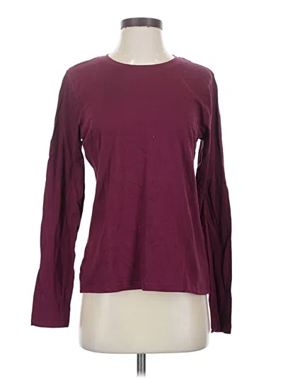 Pre-owned Time And Tru Long Sleeve T-shirt In Burgundy
