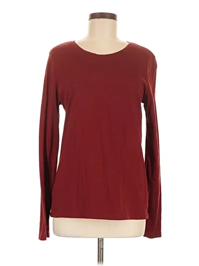 Pre-owned Time And Tru Long Sleeve T-shirt In Burgundy