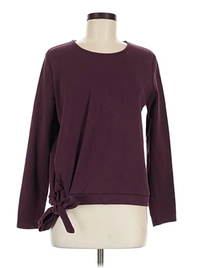 Pre-owned Time And Tru Long Sleeve T-shirt In Burgundy