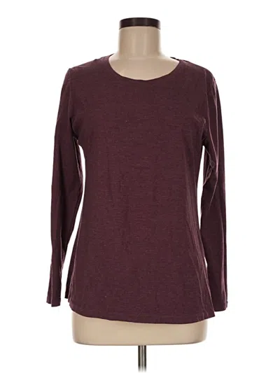 Pre-owned Time And Tru Long Sleeve T-shirt In Burgundy