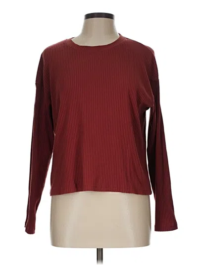 Pre-owned Time And Tru Long Sleeve T-shirt In Burgundy