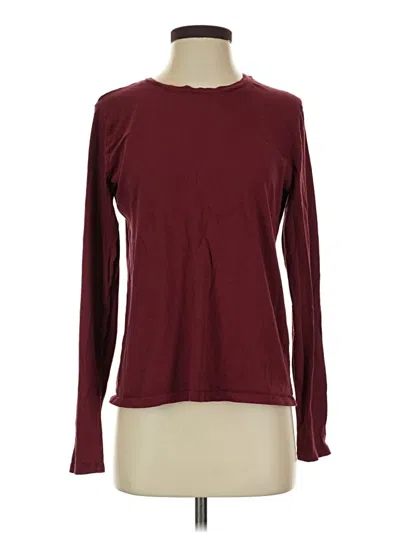 Pre-owned Time And Tru Long Sleeve T-shirt In Burgundy