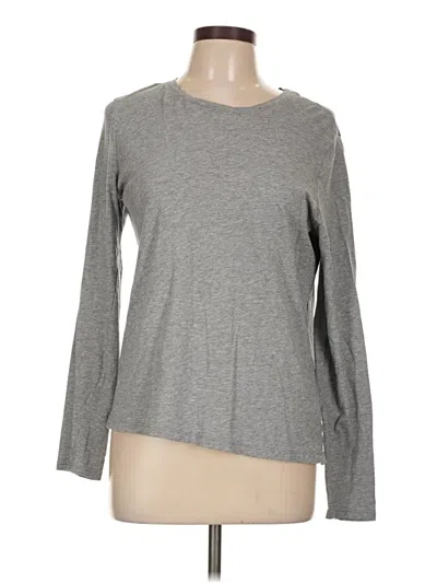 Pre-owned Time And Tru Long Sleeve T-shirt In Gray