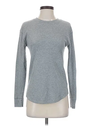 Pre-owned Time And Tru Long Sleeve T-shirt In Gray