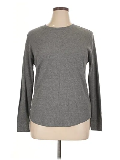Pre-owned Time And Tru Long Sleeve T-shirt In Gray