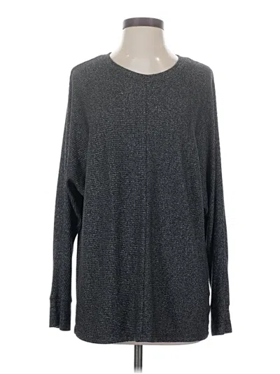 Pre-owned Time And Tru Long Sleeve T-shirt In Gray