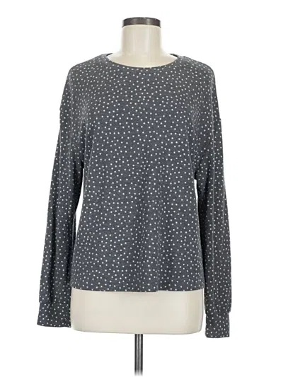 Pre-owned Time And Tru Long Sleeve T-shirt In Gray