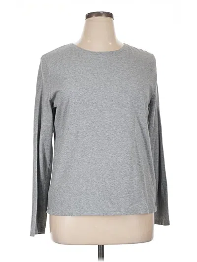 Pre-owned Time And Tru Long Sleeve T-shirt In Gray