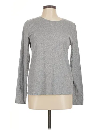 Pre-owned Time And Tru Long Sleeve T-shirt In Gray