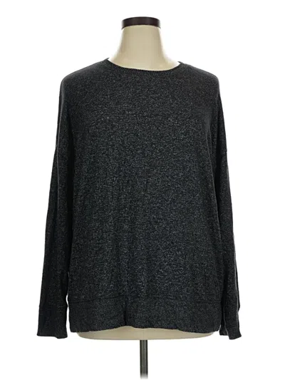 Pre-owned Time And Tru Long Sleeve T-shirt In Gray