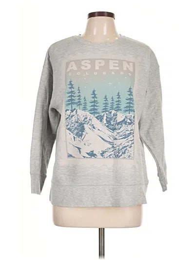 Pre-owned Time And Tru Long Sleeve T-shirt In Gray