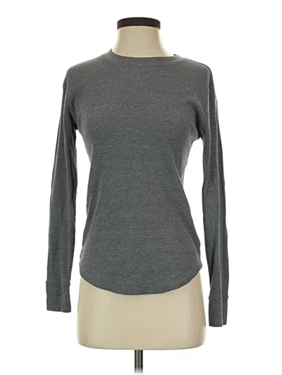 Pre-owned Time And Tru Long Sleeve T-shirt In Gray