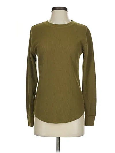 Pre-owned Time And Tru Long Sleeve T-shirt In Green