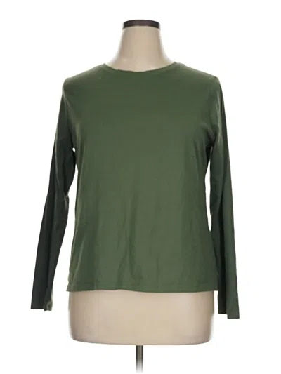 Pre-owned Time And Tru Long Sleeve T-shirt In Green