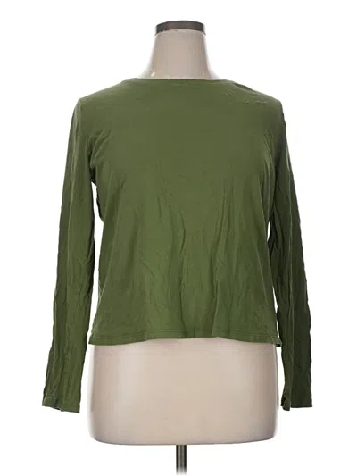 Pre-owned Time And Tru Long Sleeve T-shirt In Green
