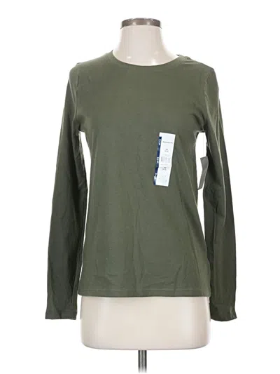 Pre-owned Time And Tru Long Sleeve T-shirt In Green