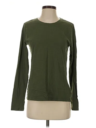 Pre-owned Time And Tru Long Sleeve T-shirt In Green