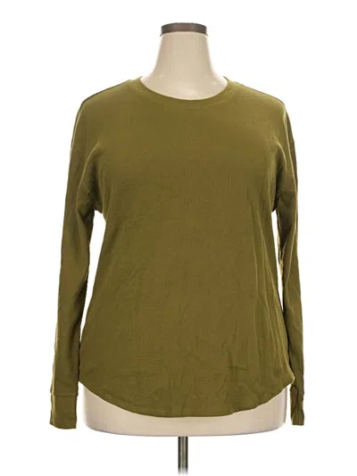 Pre-owned Time And Tru Long Sleeve T-shirt In Green