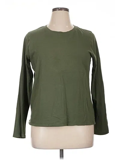 Pre-owned Time And Tru Long Sleeve T-shirt In Green