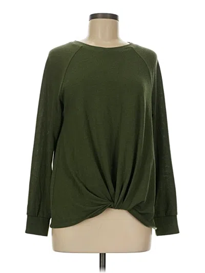 Pre-owned Time And Tru Long Sleeve T-shirt In Green