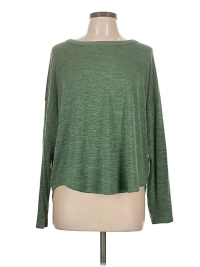 Pre-owned Time And Tru Long Sleeve T-shirt In Green
