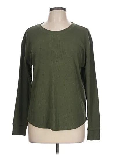 Pre-owned Time And Tru Long Sleeve T-shirt In Green