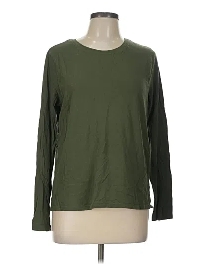 Pre-owned Time And Tru Long Sleeve T-shirt In Green