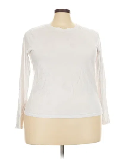 Pre-owned Time And Tru Long Sleeve T-shirt In Ivory