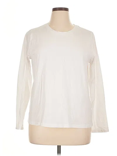 Pre-owned Time And Tru Long Sleeve T-shirt In Ivory