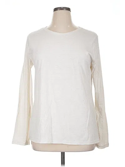 Pre-owned Time And Tru Long Sleeve T-shirt In Ivory