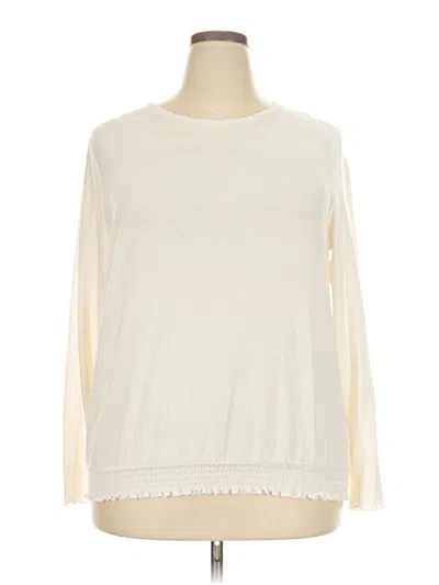 Pre-owned Time And Tru Long Sleeve T-shirt In Ivory