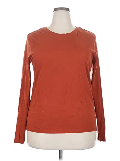 Pre-owned Time And Tru Long Sleeve T-shirt In Orange