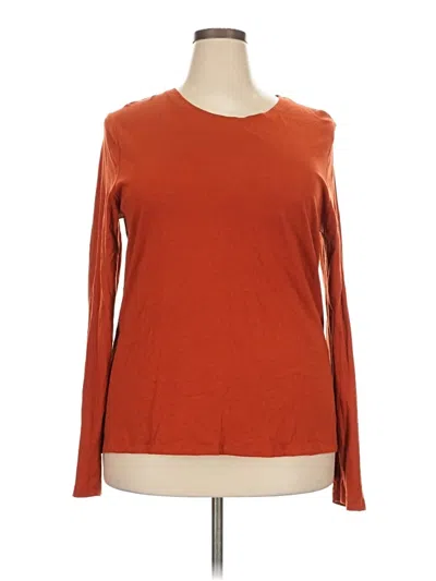 Pre-owned Time And Tru Long Sleeve T-shirt In Orange