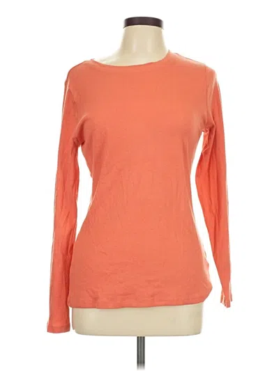 Pre-owned Time And Tru Long Sleeve T-shirt In Orange