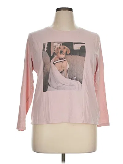 Pre-owned Time And Tru Long Sleeve T-shirt In Pink