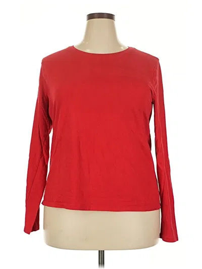 Pre-owned Time And Tru Long Sleeve T-shirt In Red