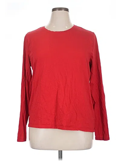 Pre-owned Time And Tru Long Sleeve T-shirt In Red