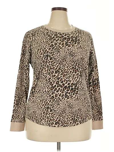 Pre-owned Time And Tru Long Sleeve T-shirt In Tan