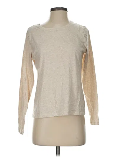 Pre-owned Time And Tru Long Sleeve T-shirt In Tan